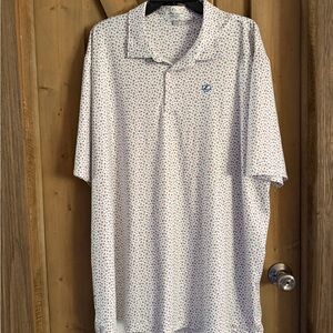Peter Millar Abstract Print Summer Comfort Polo Shirt men’s XXL